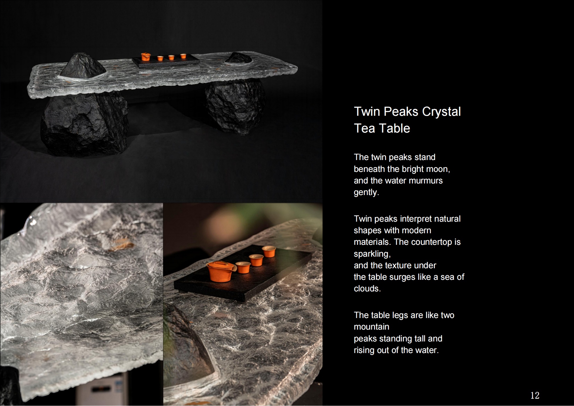 Twin Peaks Platinum Crystal Tea Table Small